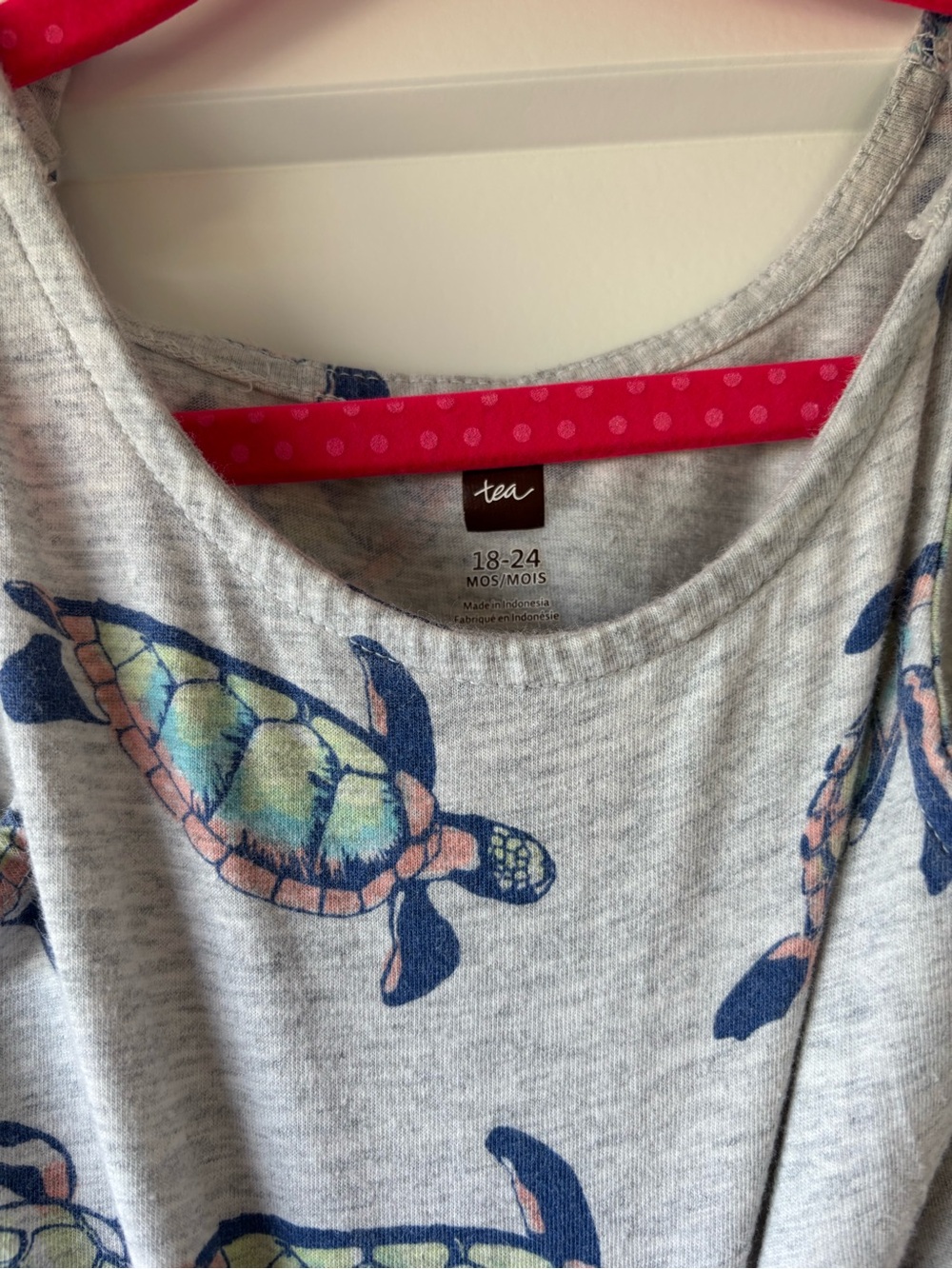 Tea Collection Gray Tee with Multicolor Turtle Print Dress